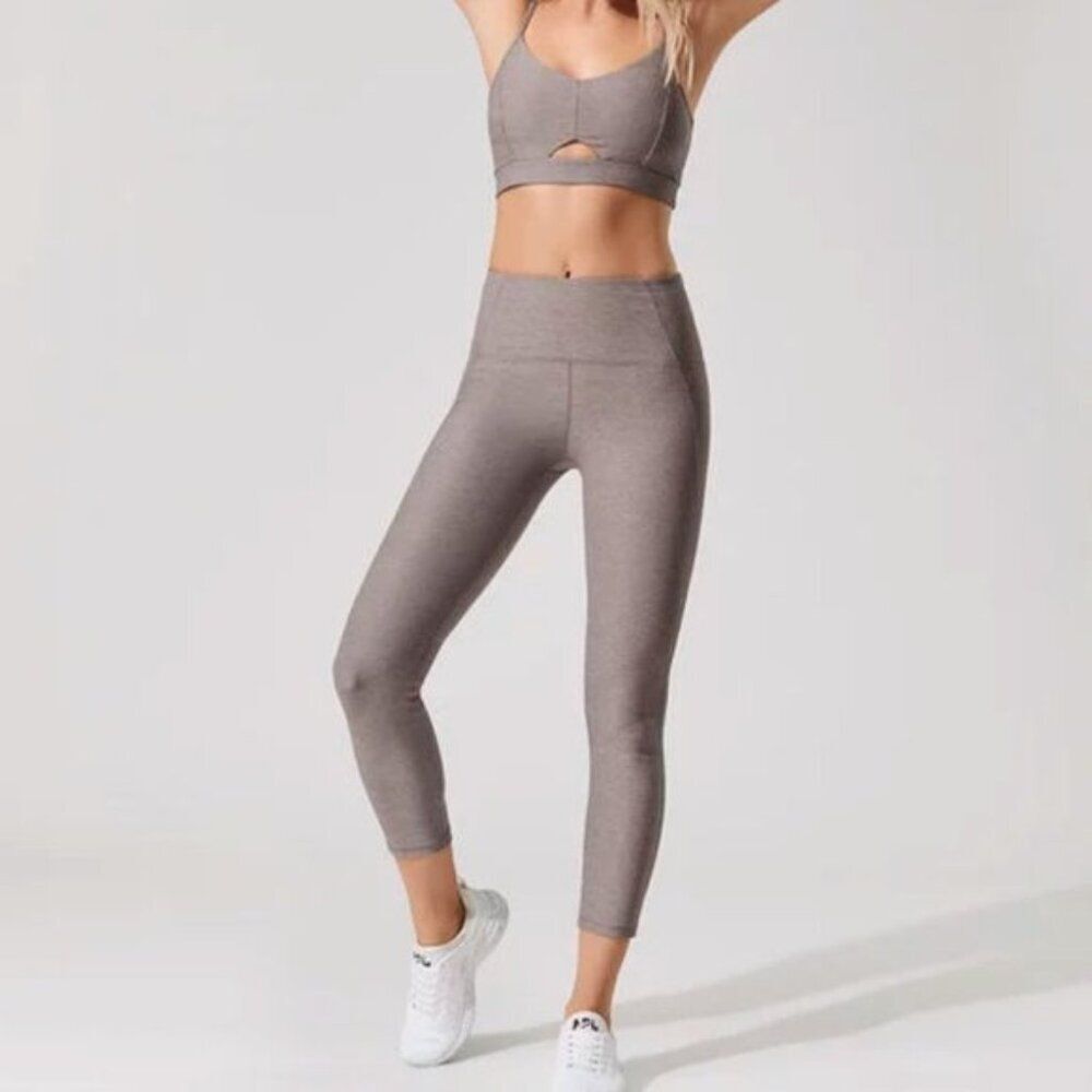 BRAND NEW Varley Everett High Rise Crop Mauve Leggings Small